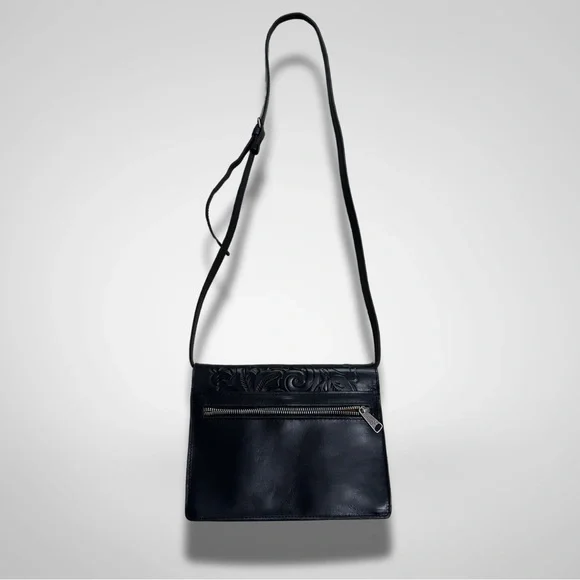 NWOT Patricia Nash Locri Black Tooled Leather Crossbody Purse - Picture 5 of 7